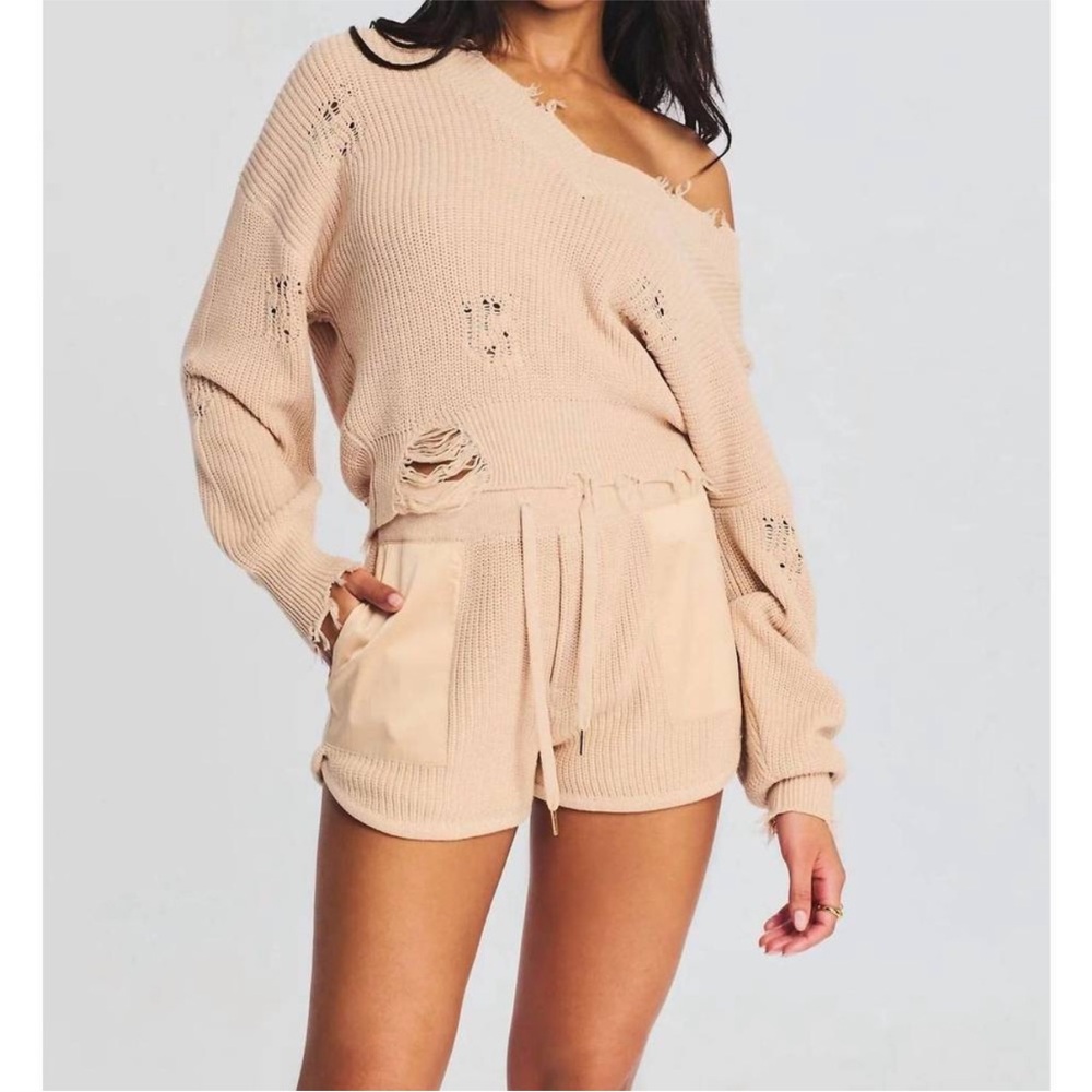 SER.O.YA Tan Distressed Women's Sweater Size XS